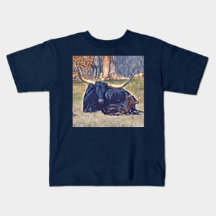 Texas Longhorn and cakf Kids T-Shirt